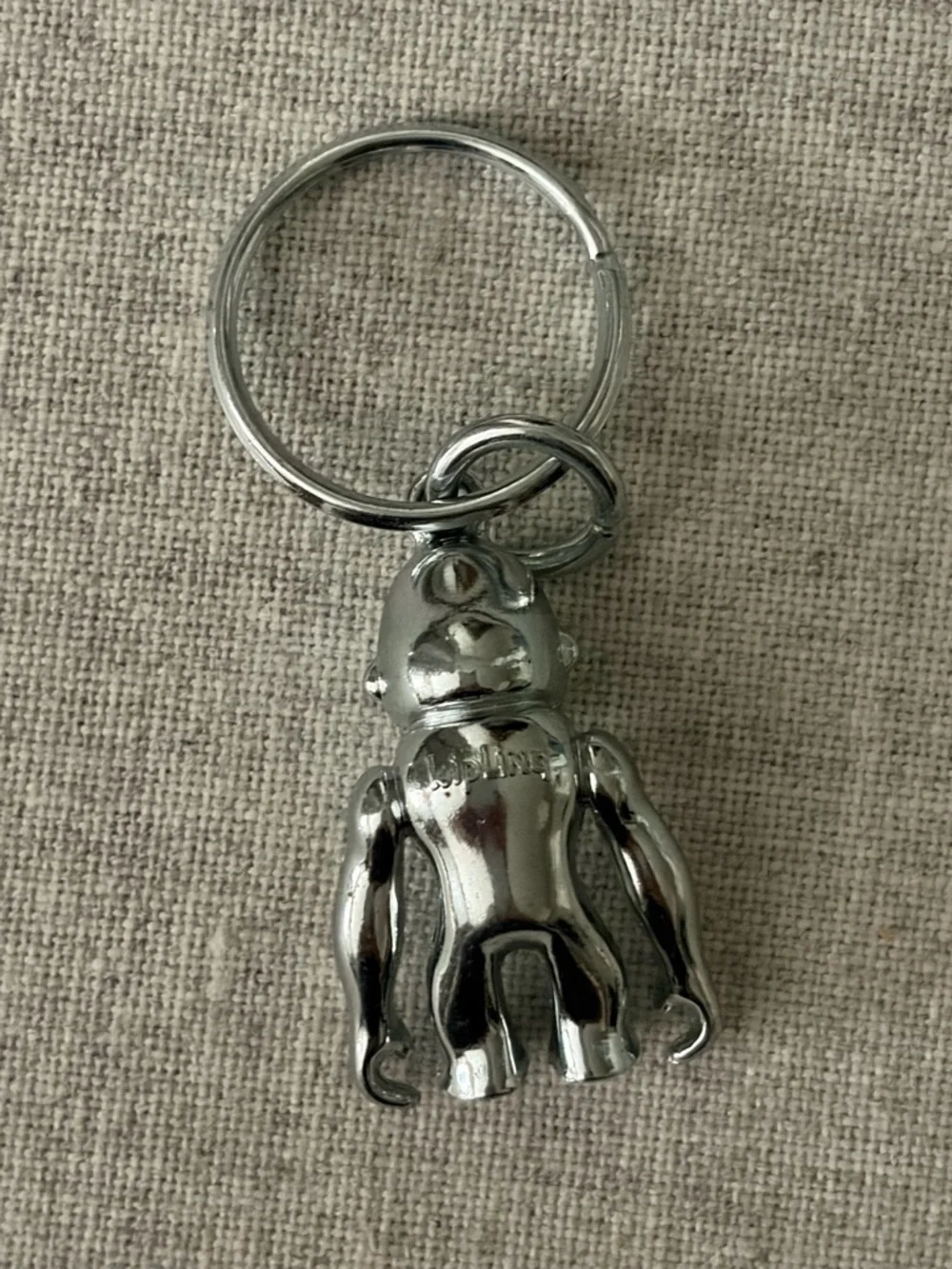 Kipling Silver Metal Gorilla Keychain NEW